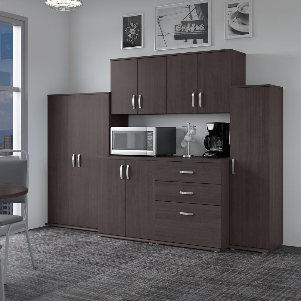 Universal 108W 6 Piece Modular Storage Set with Floor and Wall Cabinets - Storm Gray. Picture 2