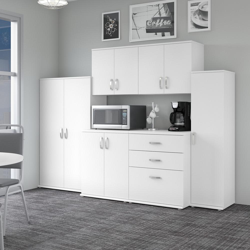 Universal 108W 6 Piece Modular Storage Set with Floor and Wall Cabinets - White. Picture 2