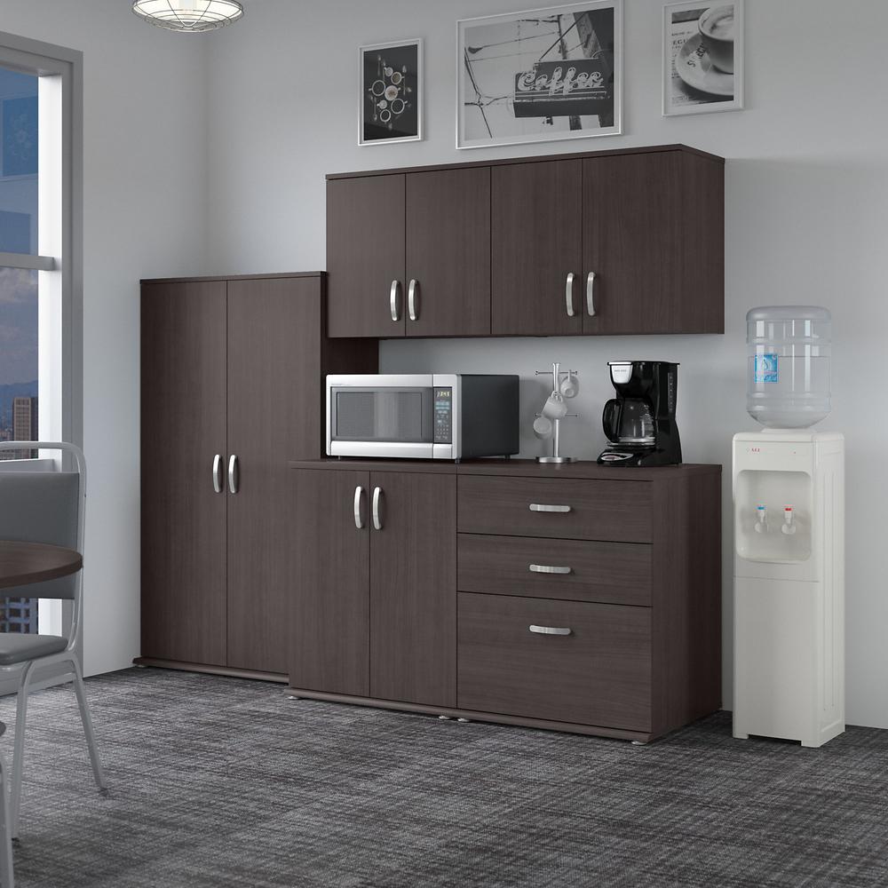 Universal 92W 5 Piece Modular Storage Set with Floor and Wall Cabinets - Storm Gray. Picture 2
