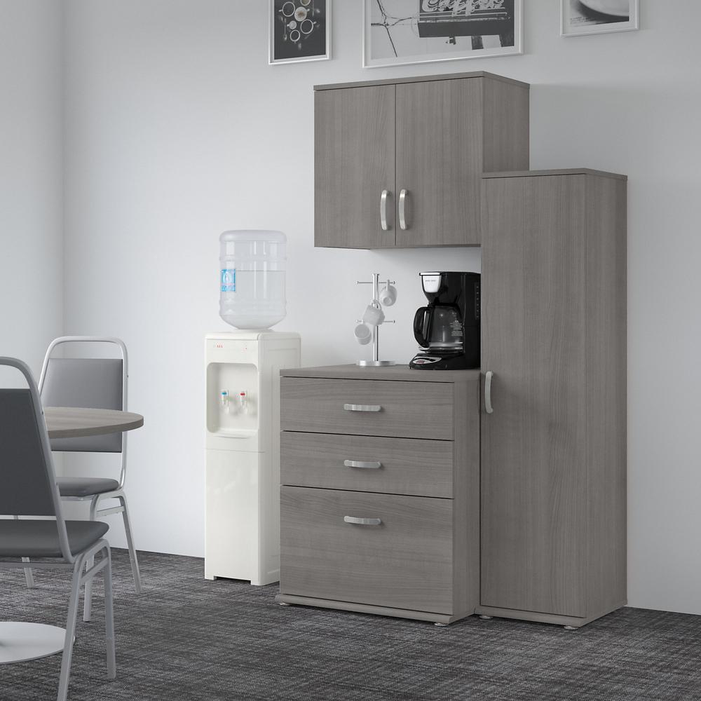 Universal 44W 3 Piece Modular Storage Set with Floor and Wall Cabinets - Platinum Gray. Picture 2