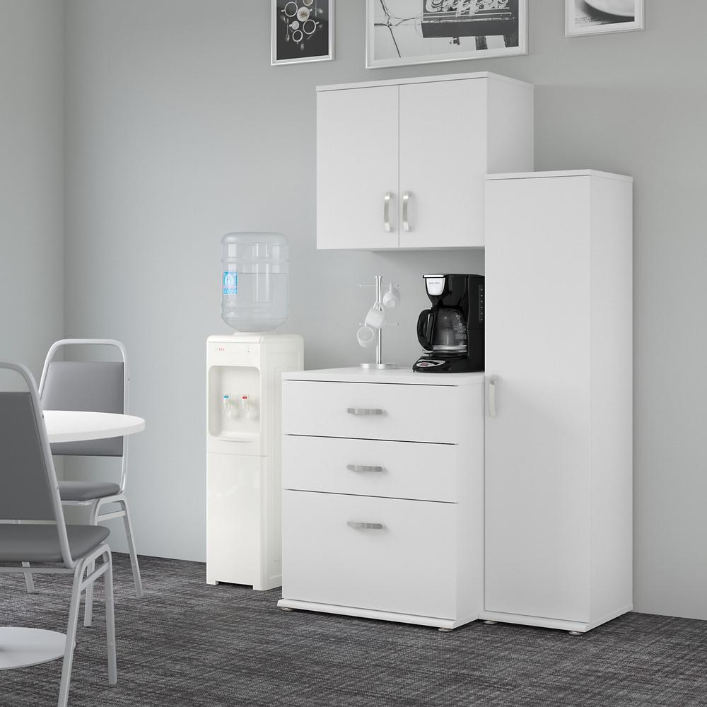 Universal 44W 3 Piece Modular Storage Set with Floor and Wall Cabinets - White. Picture 2
