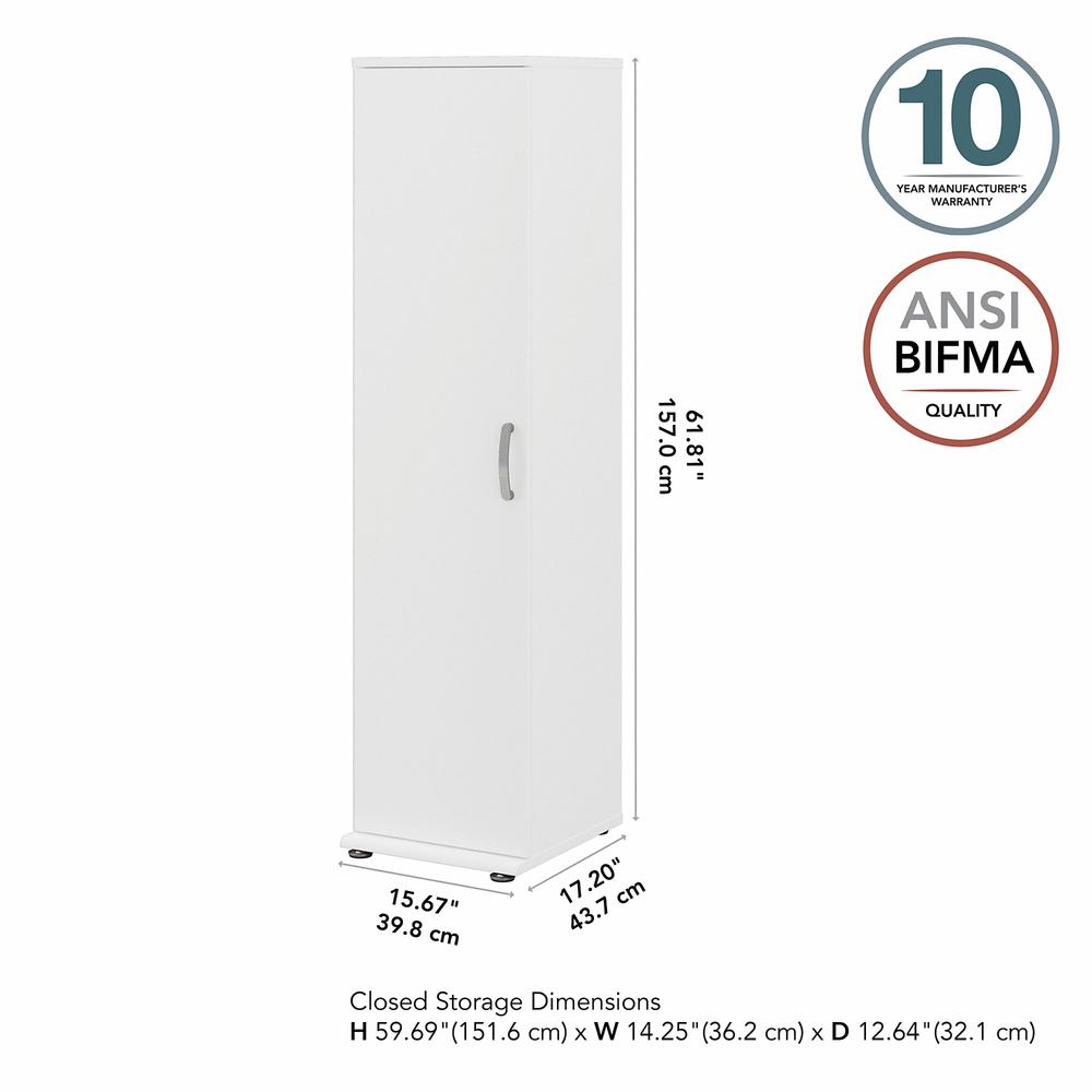 Universal Tall Narrow Storage Cabinet with Door and Shelves - White. Picture 10