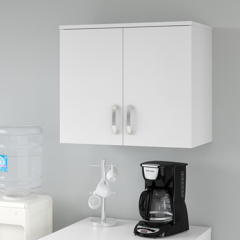Universal Wall Cabinet with Doors and Shelves - White. Picture 2