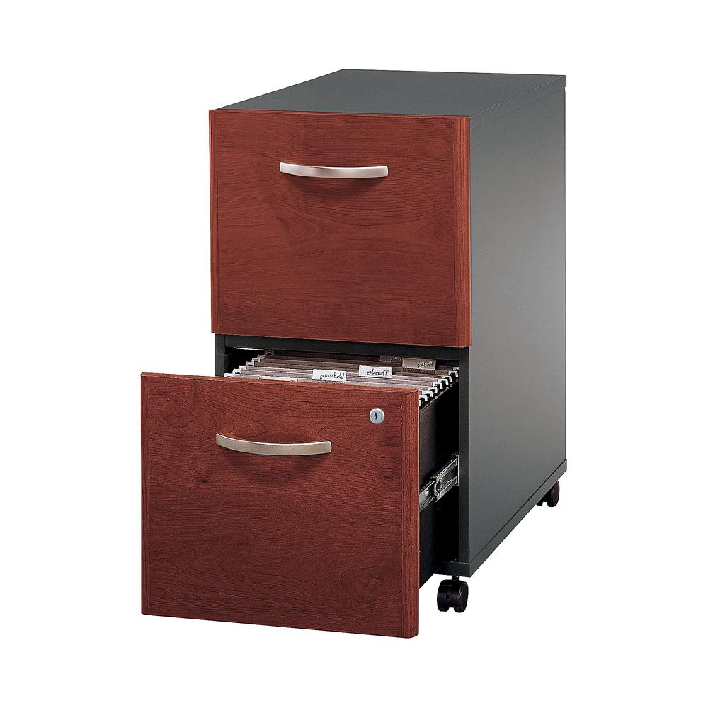 Bush Business Furniture Series C 2 Drawer Mobile File Cabinet, Hansen Cherry/Graphite Gray. Picture 3