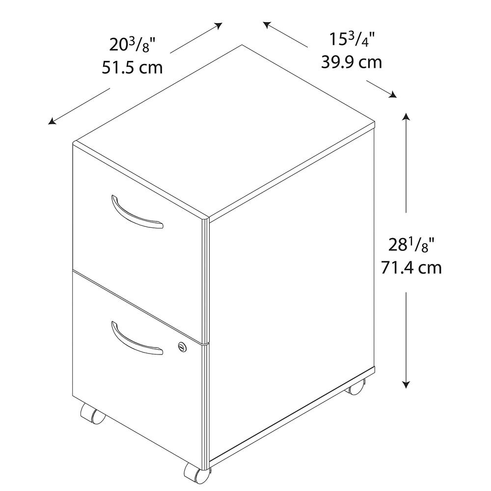 Bush Business Furniture Series C 2 Drawer Mobile File Cabinet, Hansen Cherry/Graphite Gray. Picture 9
