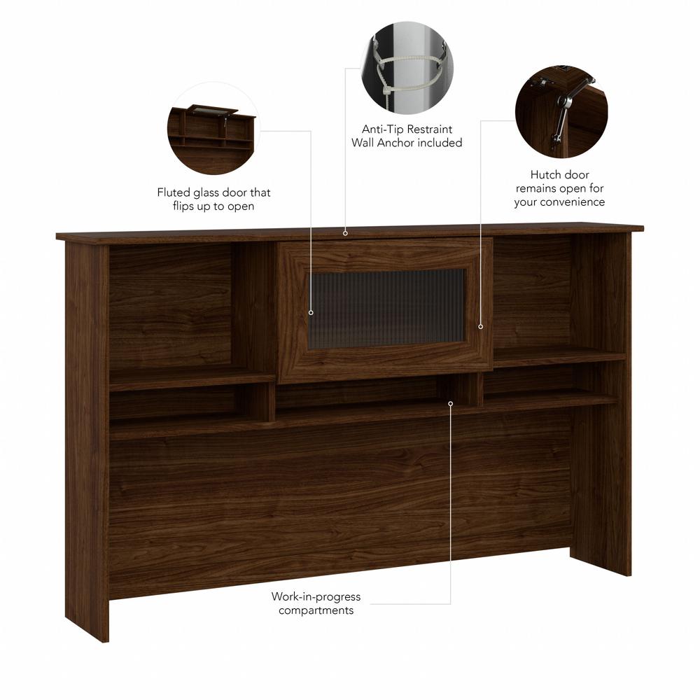 Bush Furniture Cabot 60W Desk Hutch in Modern Walnut. Picture 6