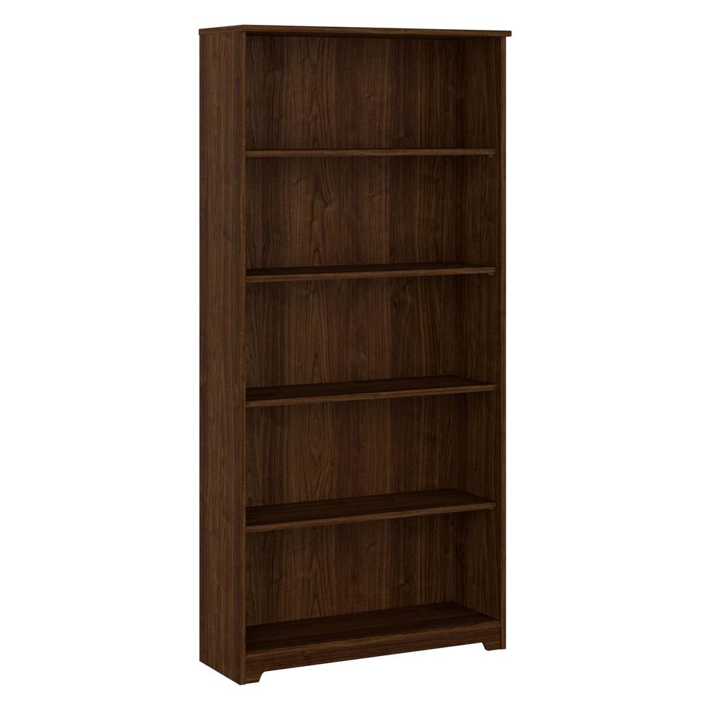 Cabot Tall 5 Shelf Bookcase in Modern Walnut. Picture 1