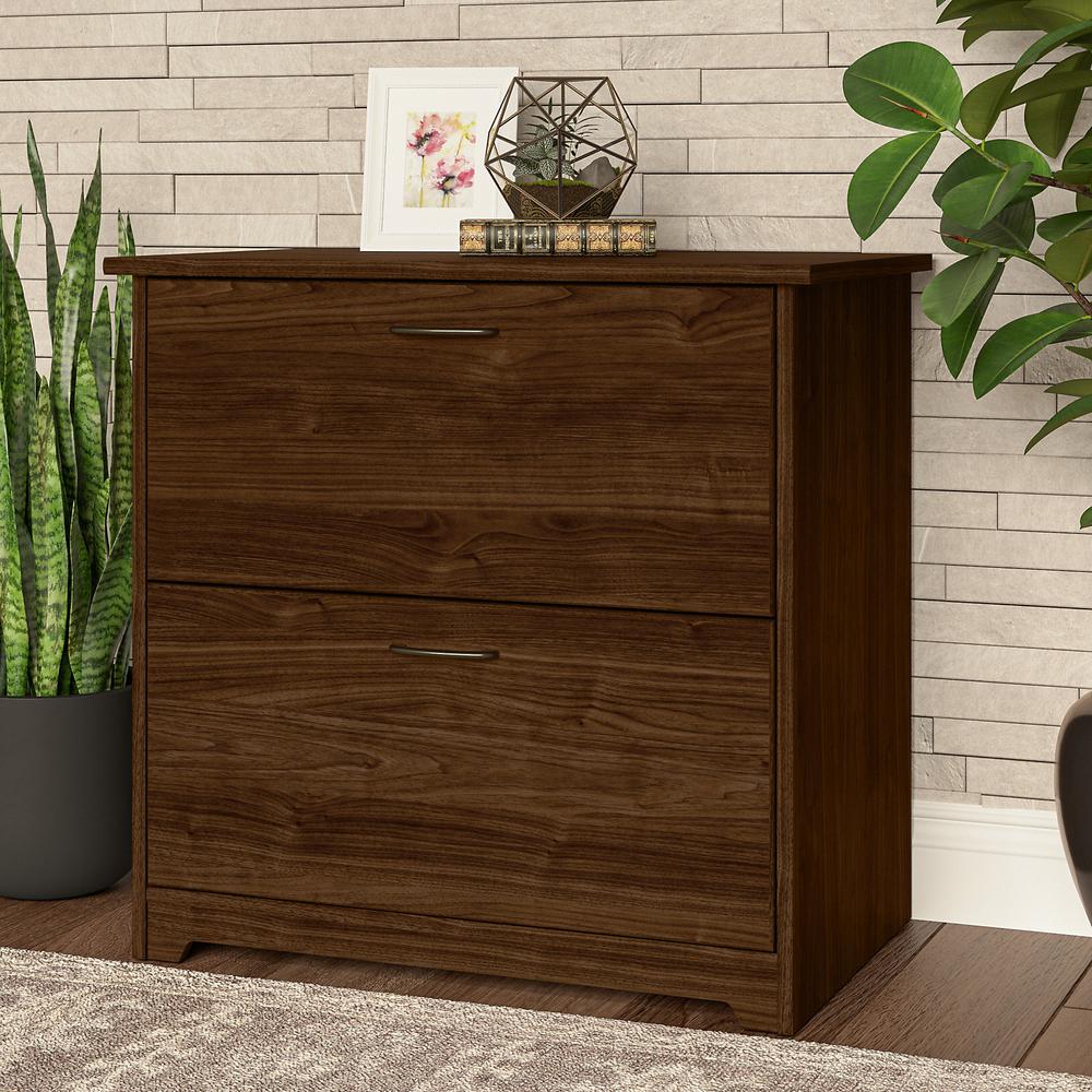 Bush Furniture Cabot 2 Drawer Lateral File Cabinet, Modern Walnut. Picture 2