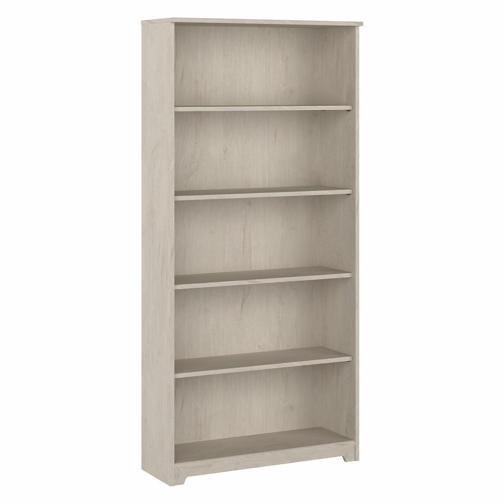 Bush Furniture Cabot Tall 5 Shelf Bookcase in Linen White Oak. Picture 1