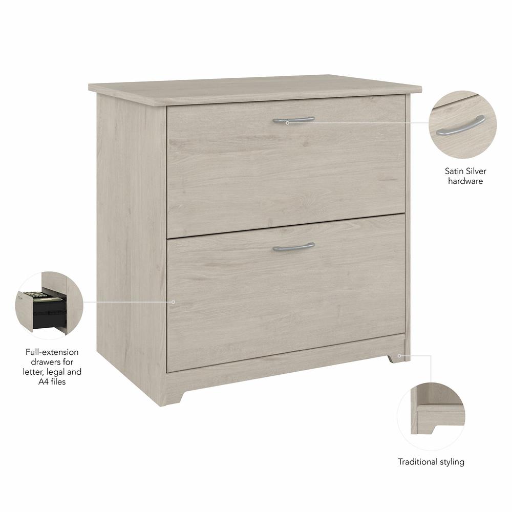 Bush Furniture Cabot 2 Drawer Lateral File Cabinet, Linen White Oak. Picture 3