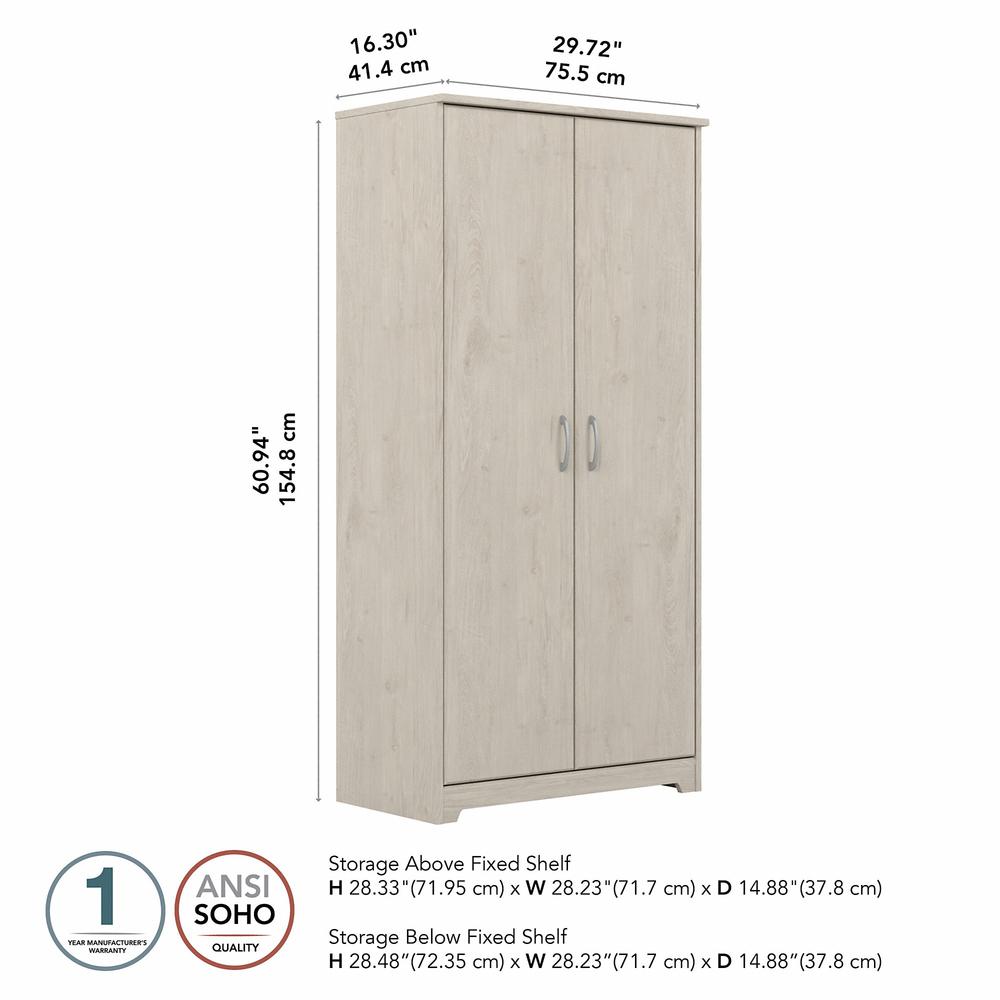 2 Door Tall Storage, Linen White Oak. Picture 7