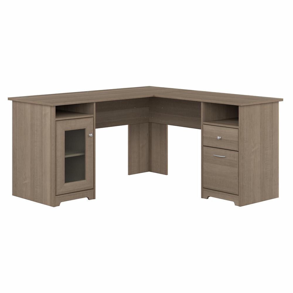 Bush Furniture Cabot 60W L Shaped Computer Desk with Storage, Ash Gray. Picture 1