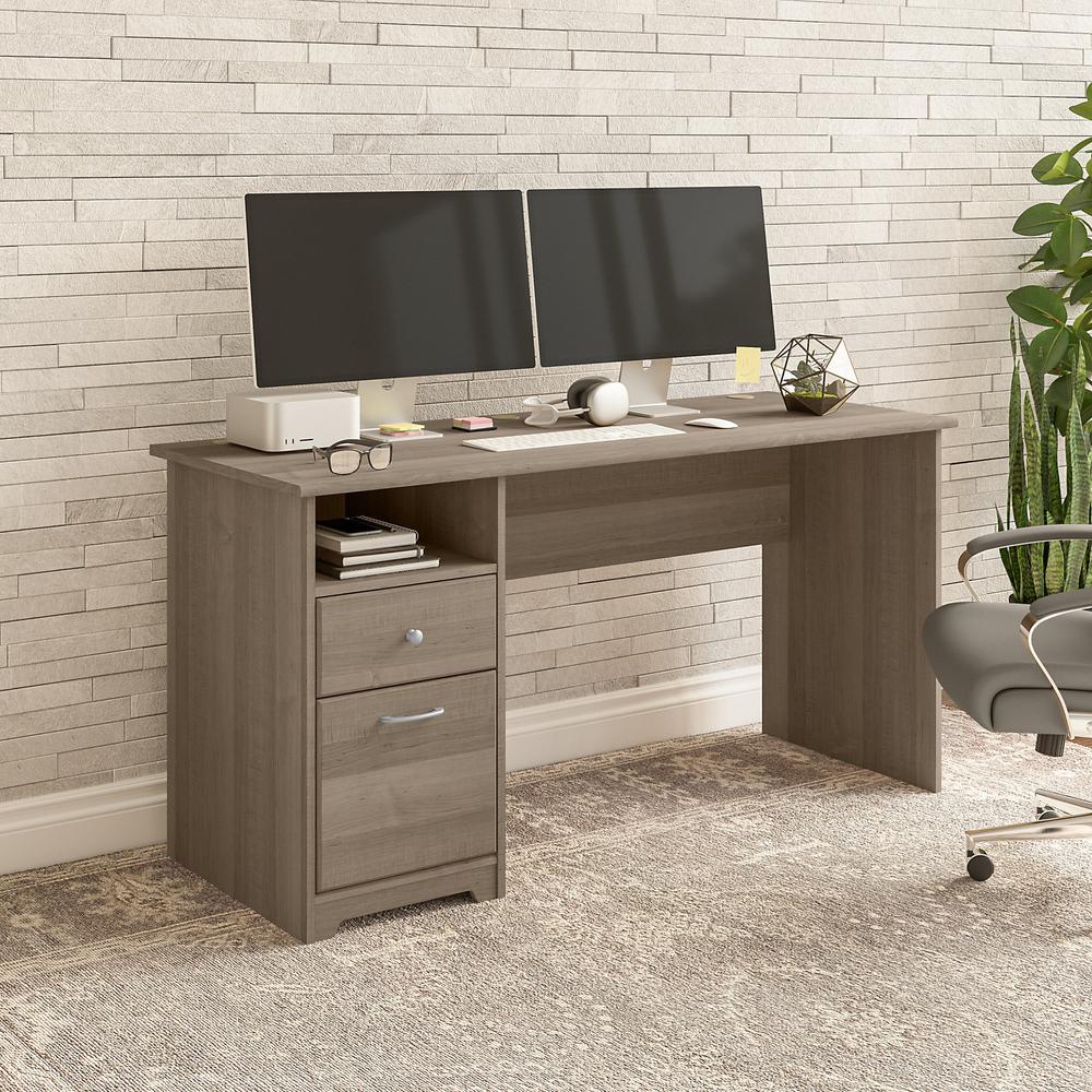 Bush Furniture Cabot 60W Computer Desk with Drawers, Ash Gray. Picture 2