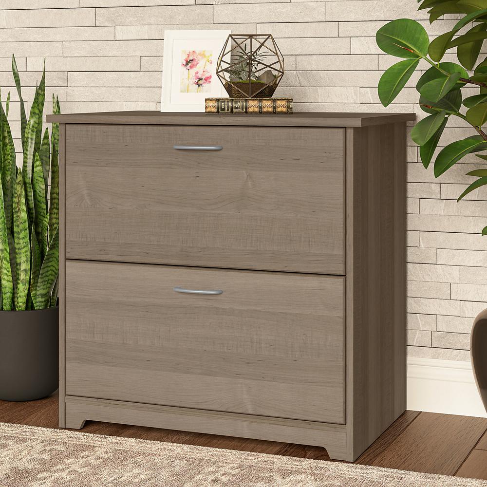 Bush Furniture Cabot 2 Drawer Lateral File Cabinet, Ash Gray. Picture 2