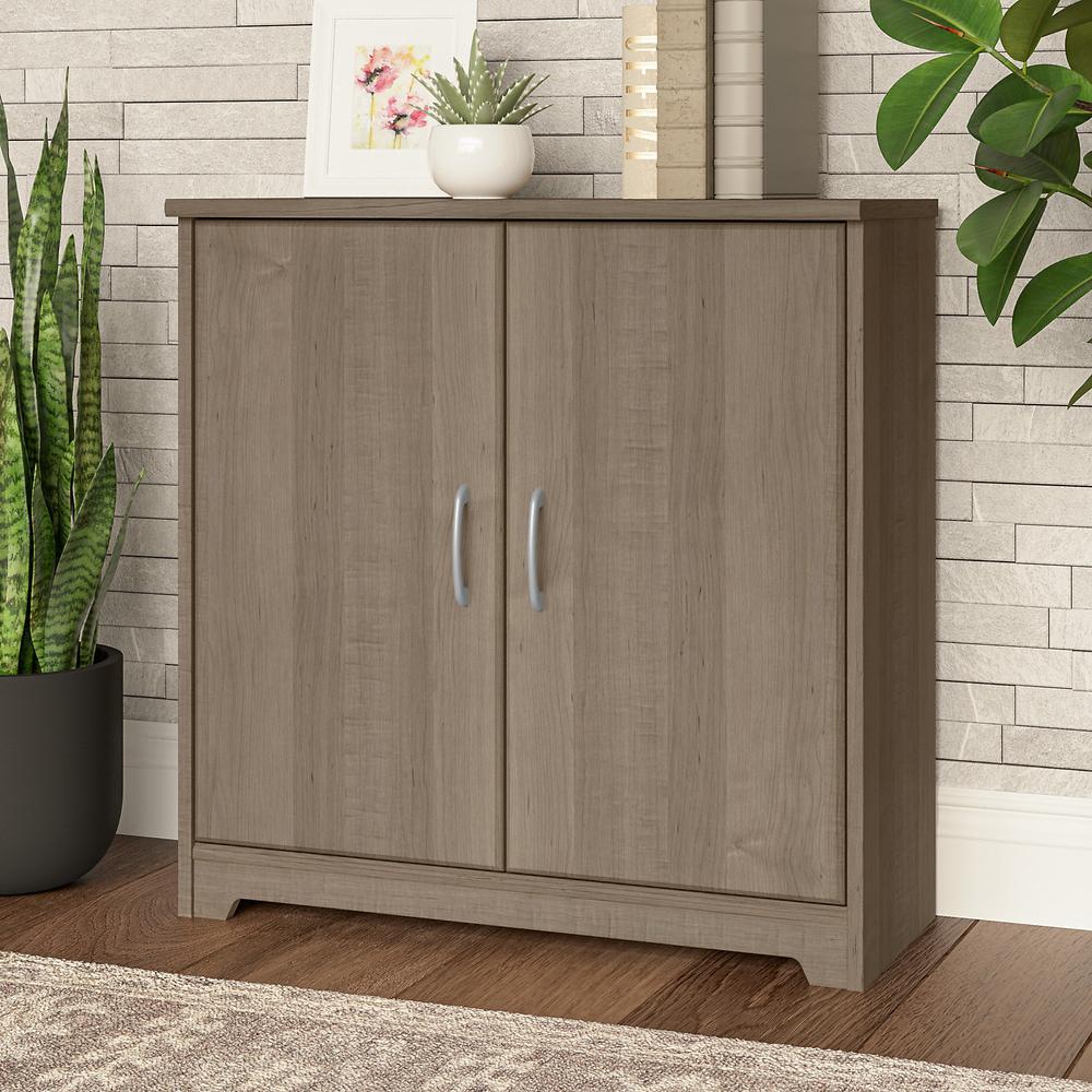 Bush Furniture Cabot Small Storage Cabinet with Doors, Ash Gray. Picture 4