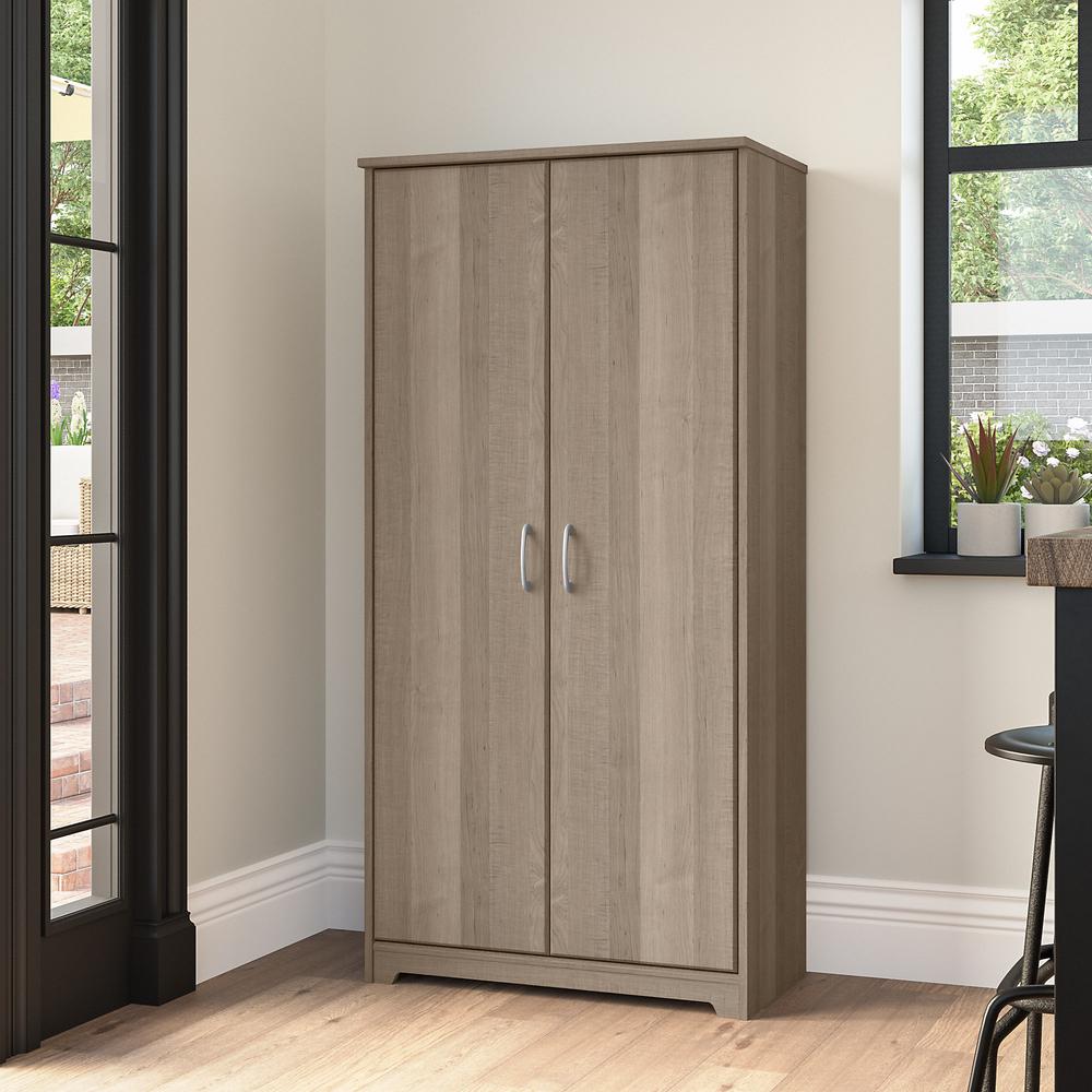 Bush Furniture Cabot Tall Storage Cabinet with Doors, Ash Gray. Picture 7