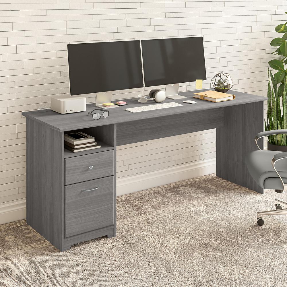 Bush Furniture Cabot 72W Computer Desk with Drawers, Modern Gray. Picture 2