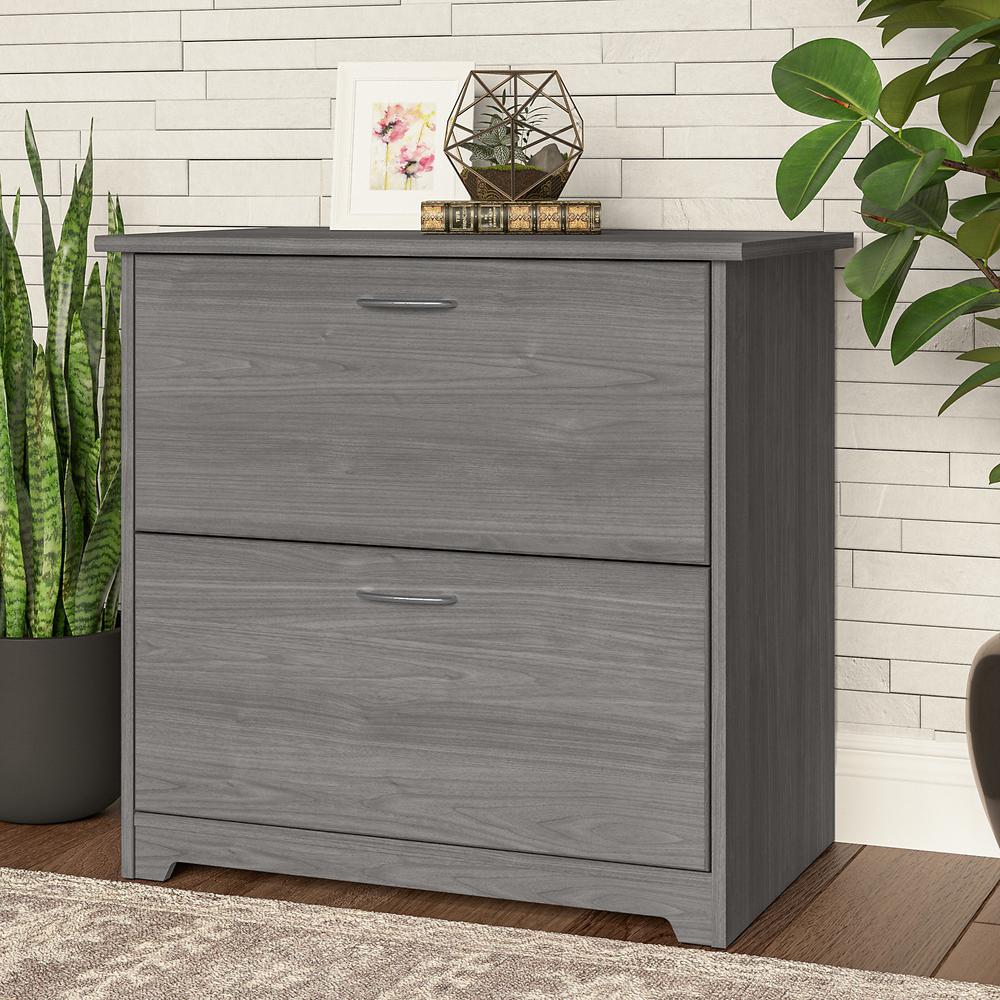 Bush Furniture Cabot 2 Drawer Lateral File Cabinet, Modern Gray. Picture 2
