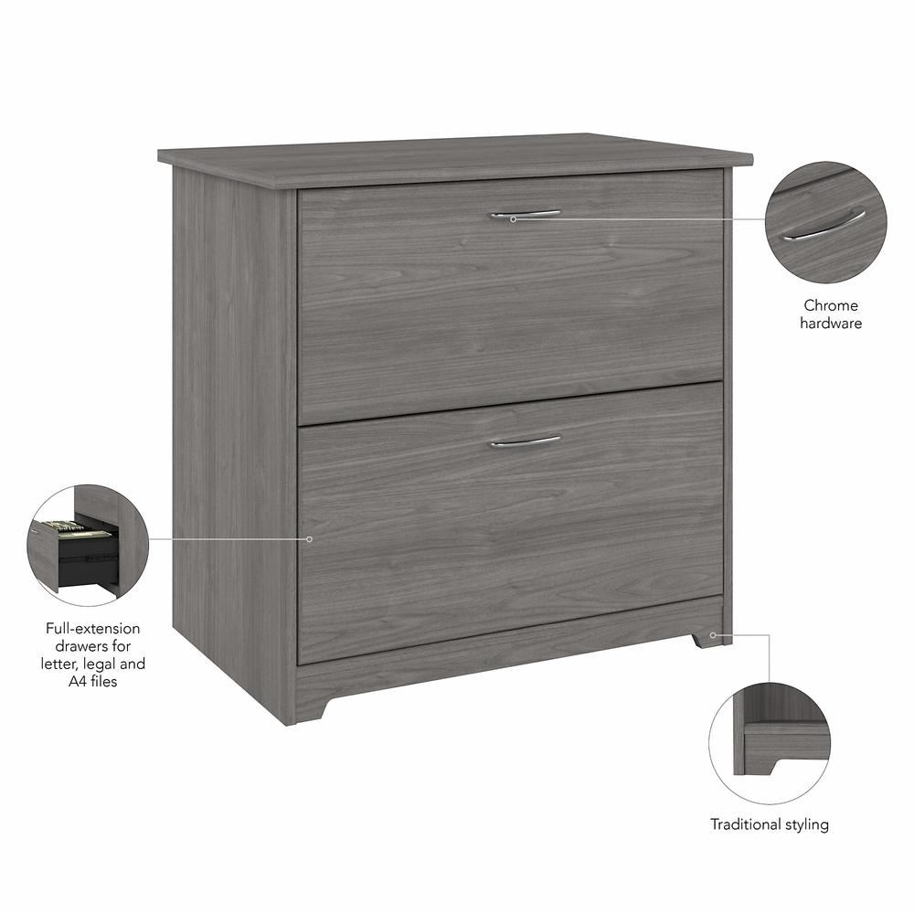 Bush Furniture Cabot 2 Drawer Lateral File Cabinet, Modern Gray. Picture 3
