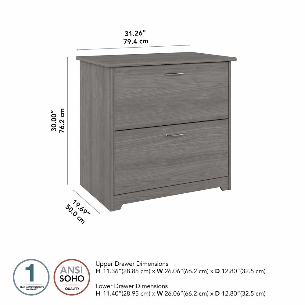 Bush Furniture Cabot 2 Drawer Lateral File Cabinet, Modern Gray. Picture 5