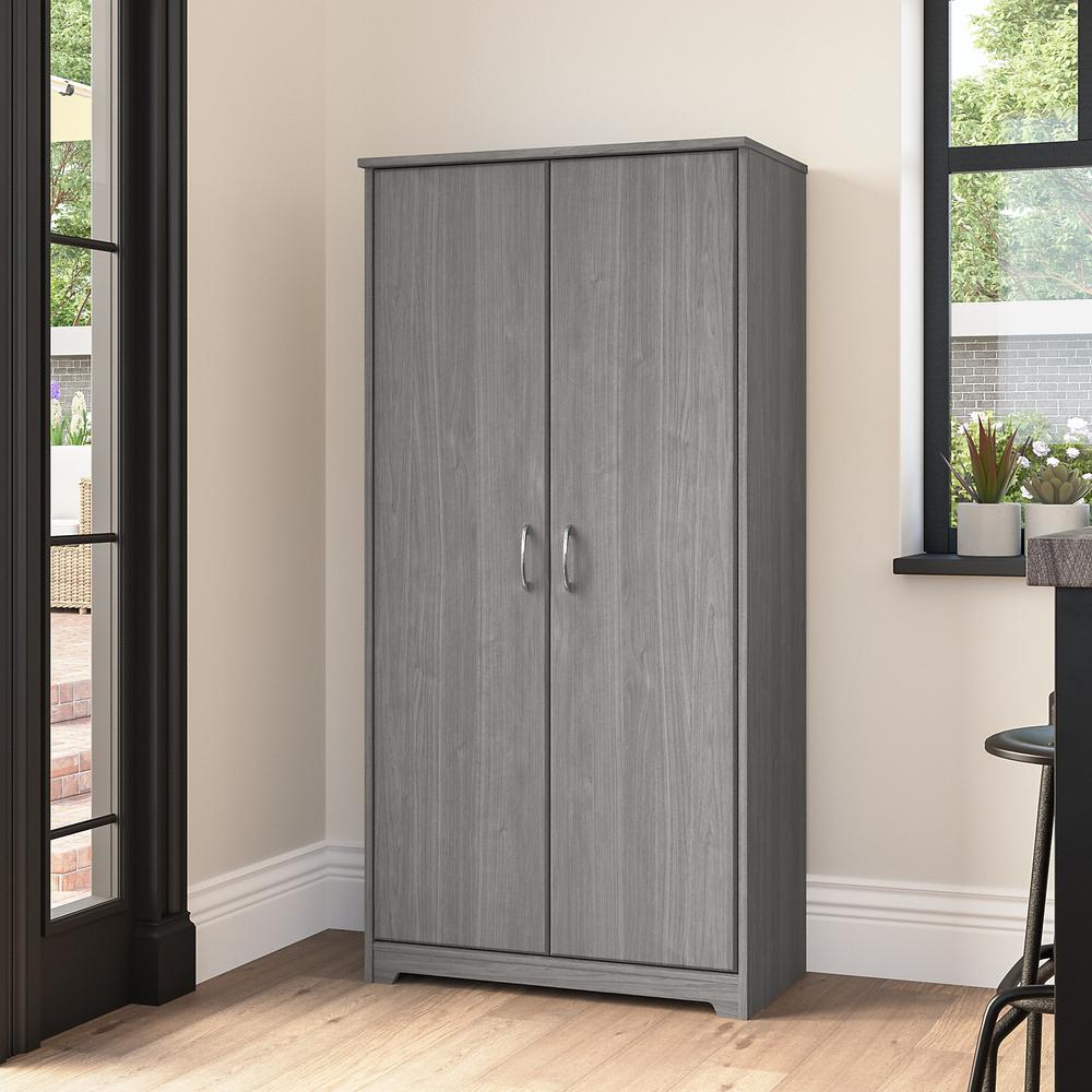 Bush Furniture Cabot Tall Storage Cabinet with Doors, Modern Gray. Picture 11
