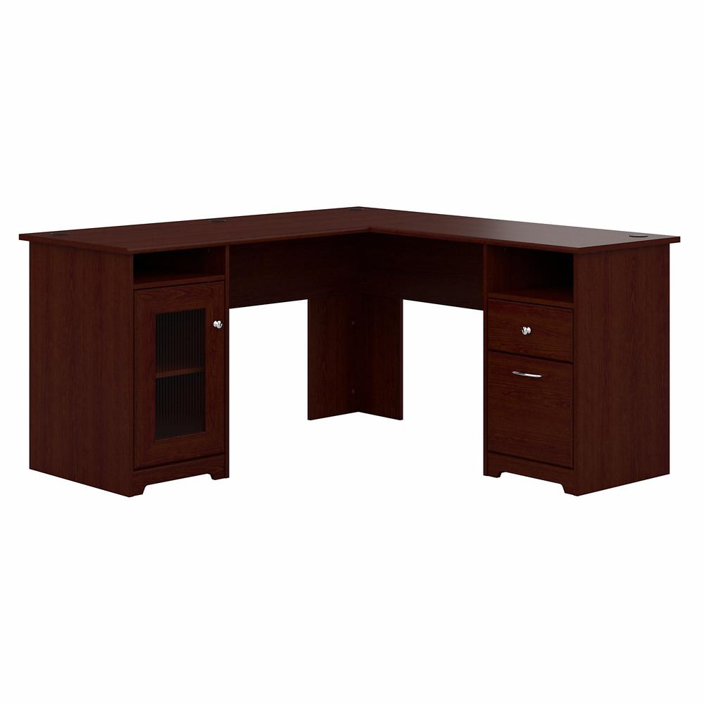 Bush Furniture Cabot 60W L Shaped Computer Desk with Storage, Harvest Cherry. Picture 1