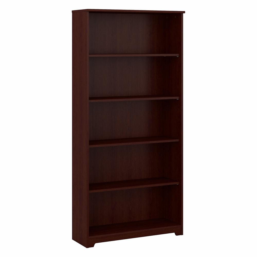 Bush Furniture Cabot Tall 5 Shelf Bookcase in Harvest Cherry. Picture 1