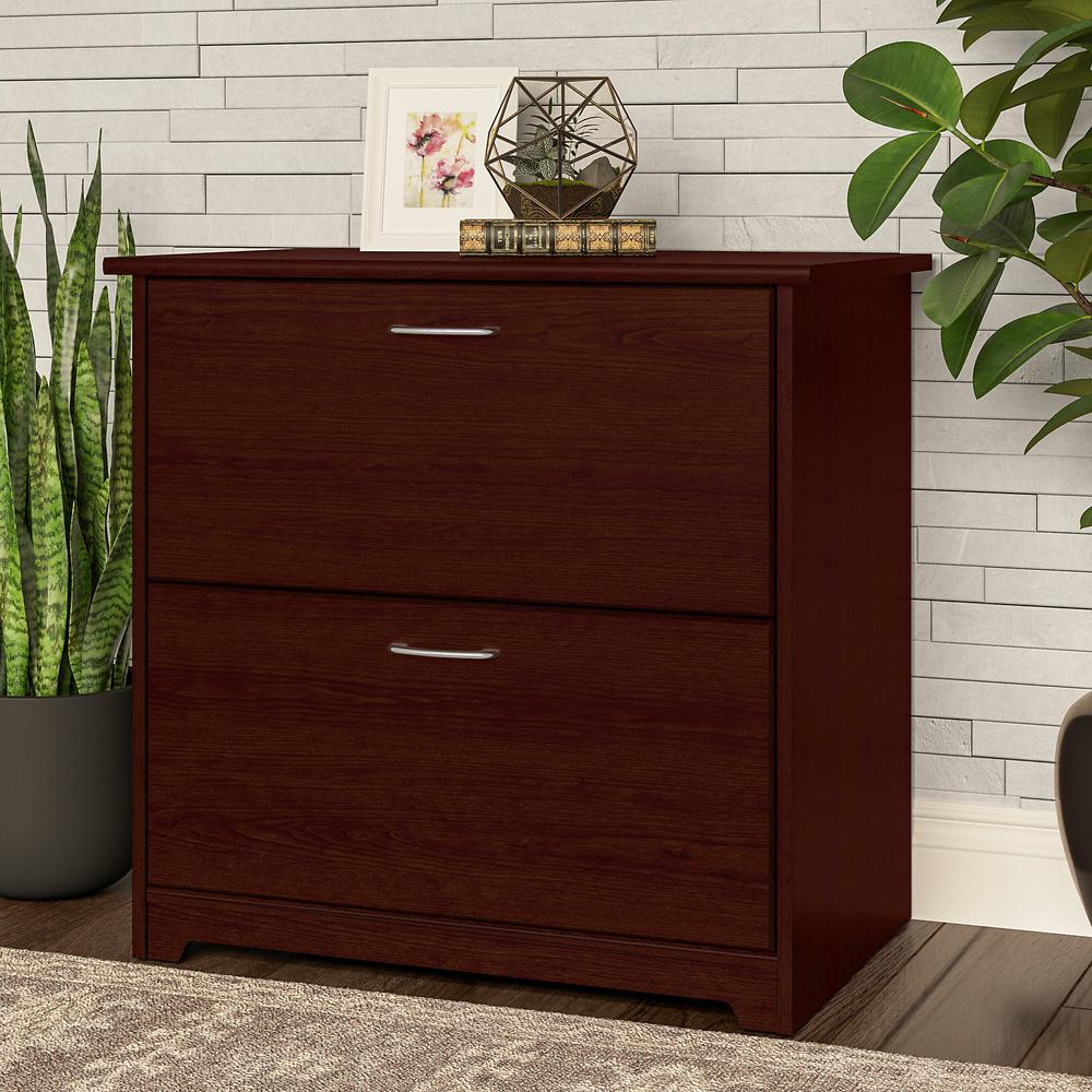 Bush Furniture Cabot 2 Drawer Lateral File Cabinet, Harvest Cherry. Picture 2