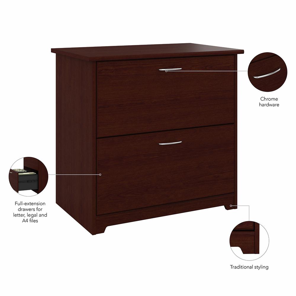 Bush Furniture Cabot 2 Drawer Lateral File Cabinet, Harvest Cherry. Picture 3