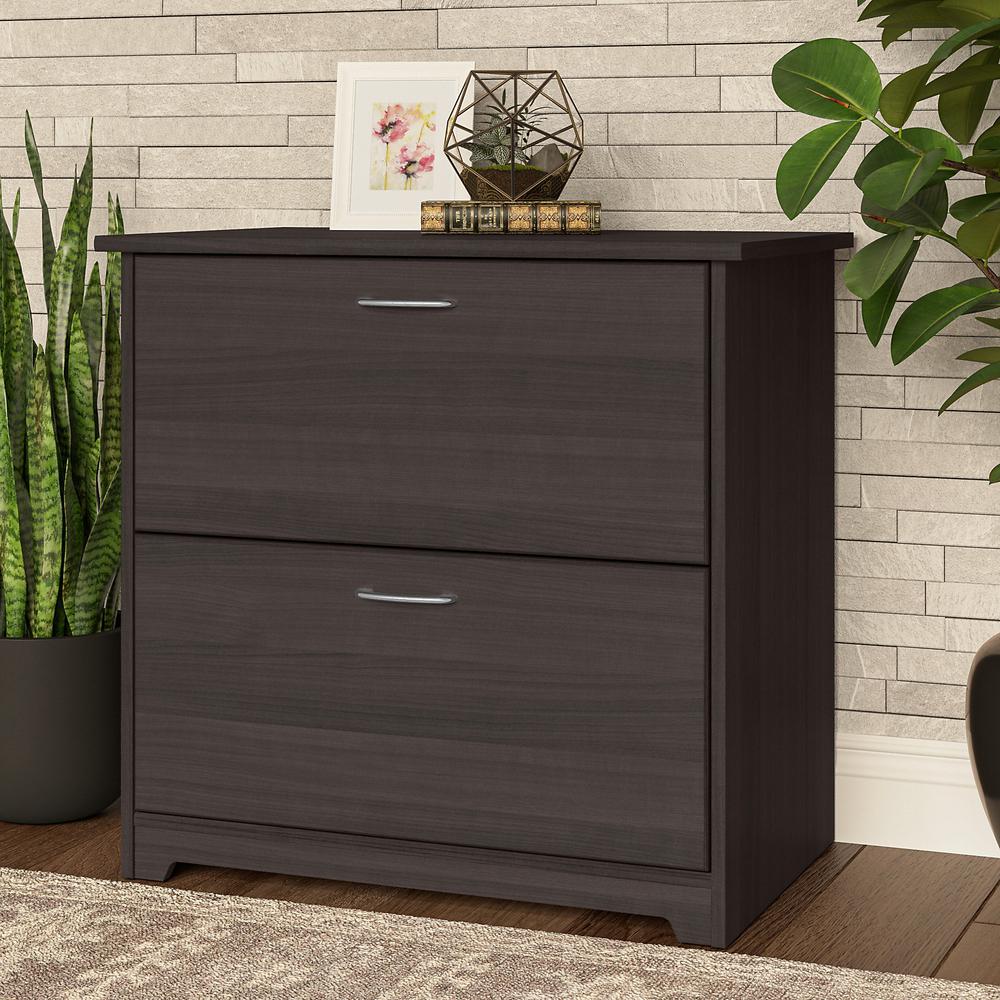 Bush Furniture Cabot 2 Drawer Lateral File Cabinet in Heather Gray. Picture 2