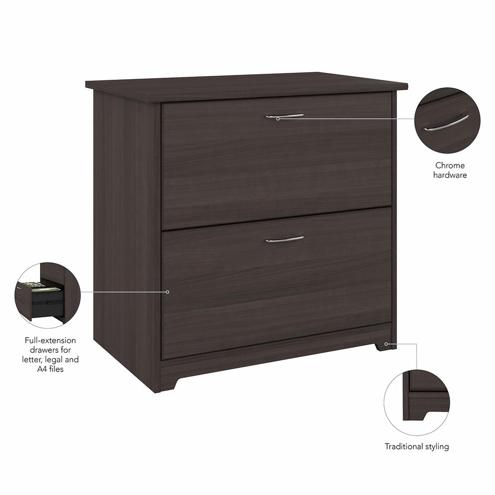 Bush Furniture Cabot 2 Drawer Lateral File Cabinet in Heather Gray. Picture 3