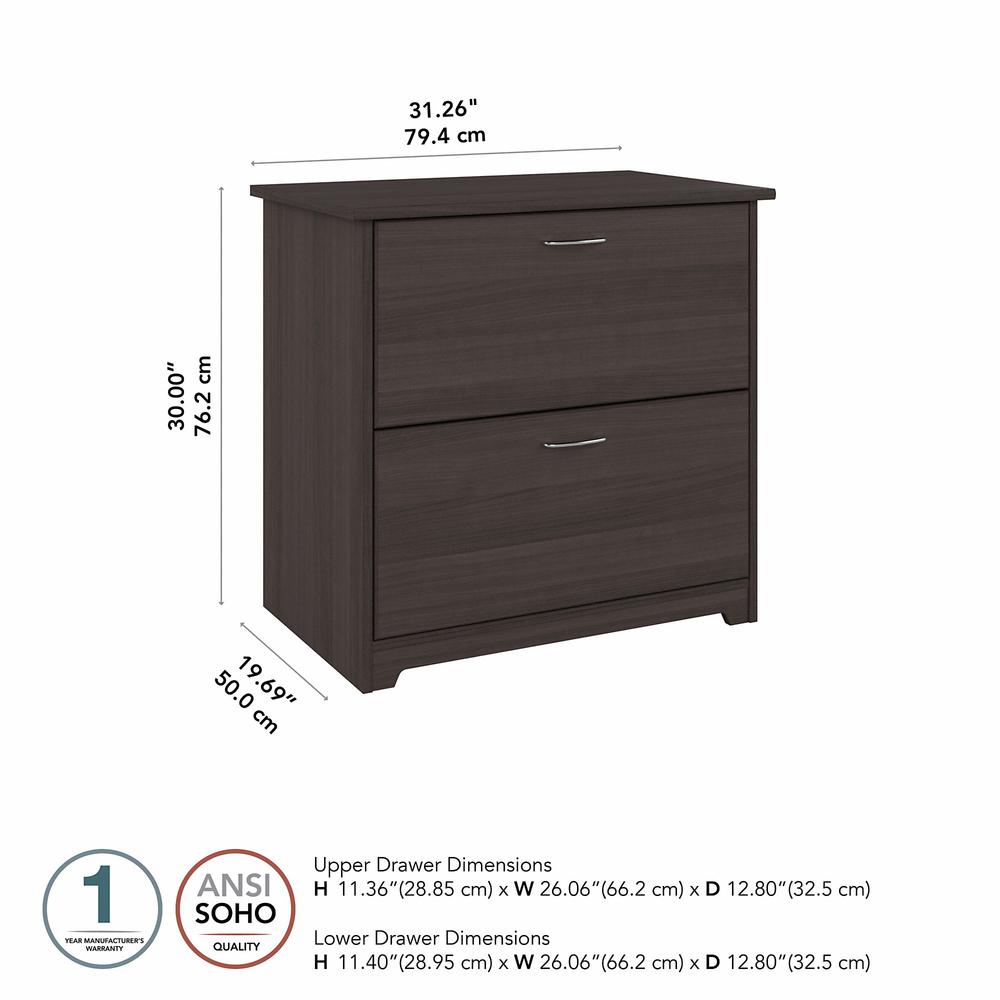 Bush Furniture Cabot 2 Drawer Lateral File Cabinet in Heather Gray. Picture 5