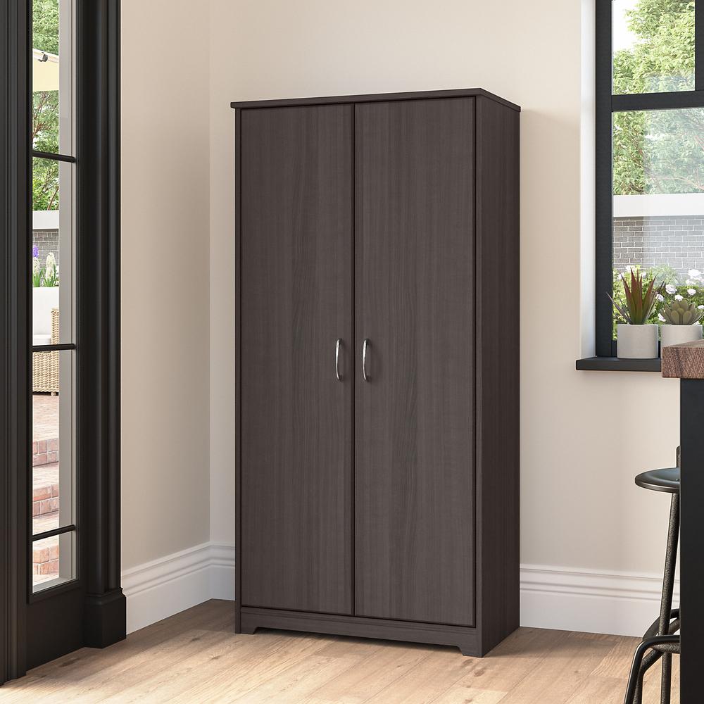 Bush Furniture Cabot Tall Storage Cabinet with Doors, Heather Gray. Picture 7