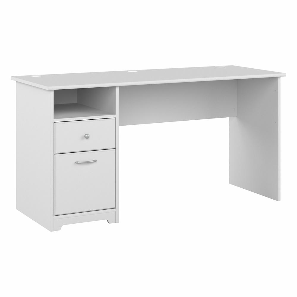 Bush Furniture Cabot 60W Computer Desk with Drawers, White. Picture 1