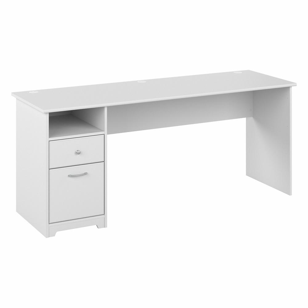 Bush Furniture Cabot 72W Computer Desk with Drawers, White. Picture 1