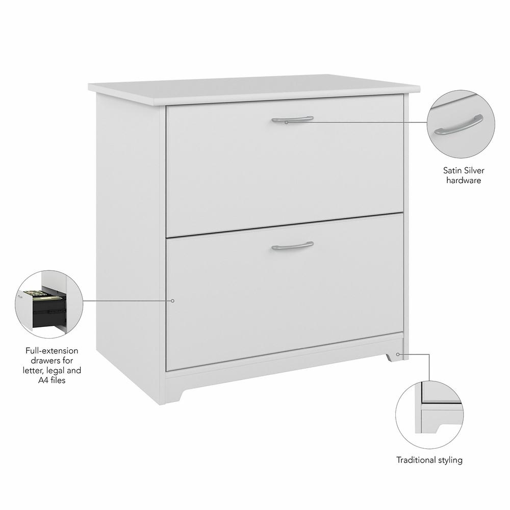 Bush Furniture Cabot 2 Drawer Lateral File Cabinet, White. Picture 3