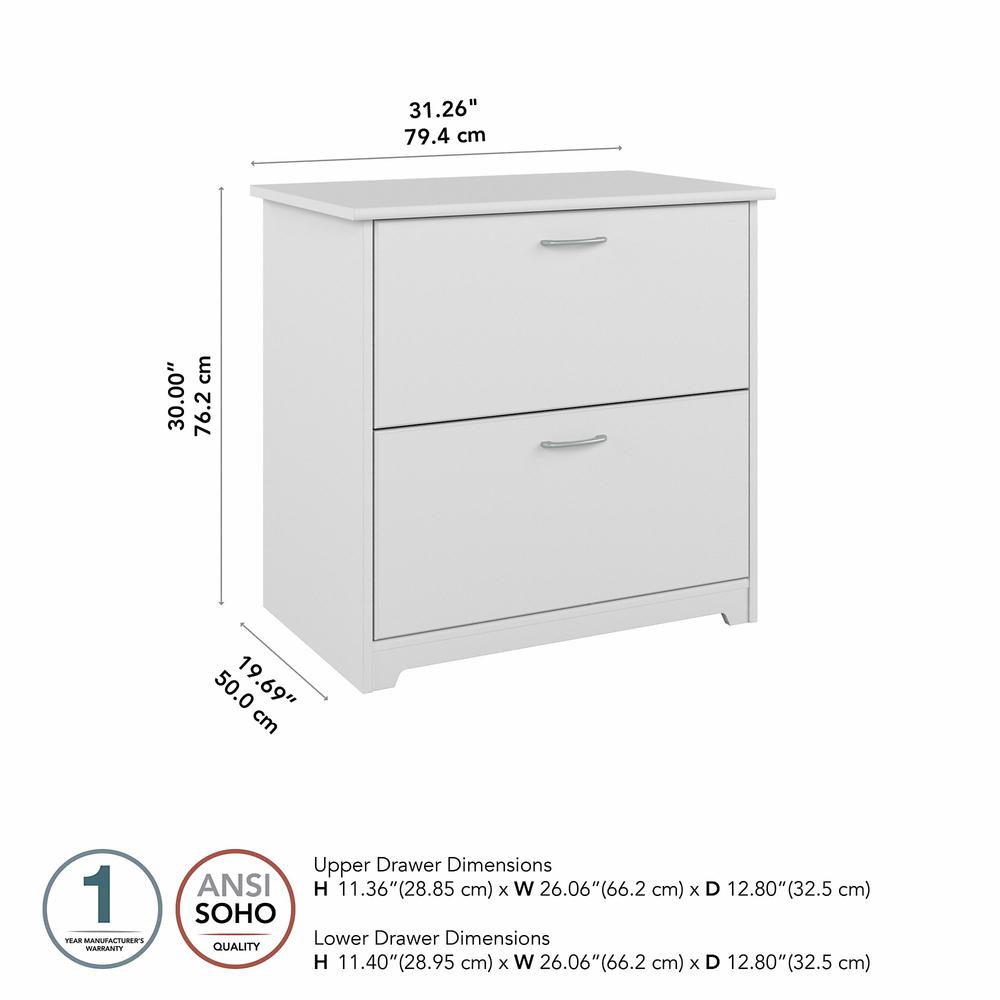 Bush Furniture Cabot 2 Drawer Lateral File Cabinet, White. Picture 5