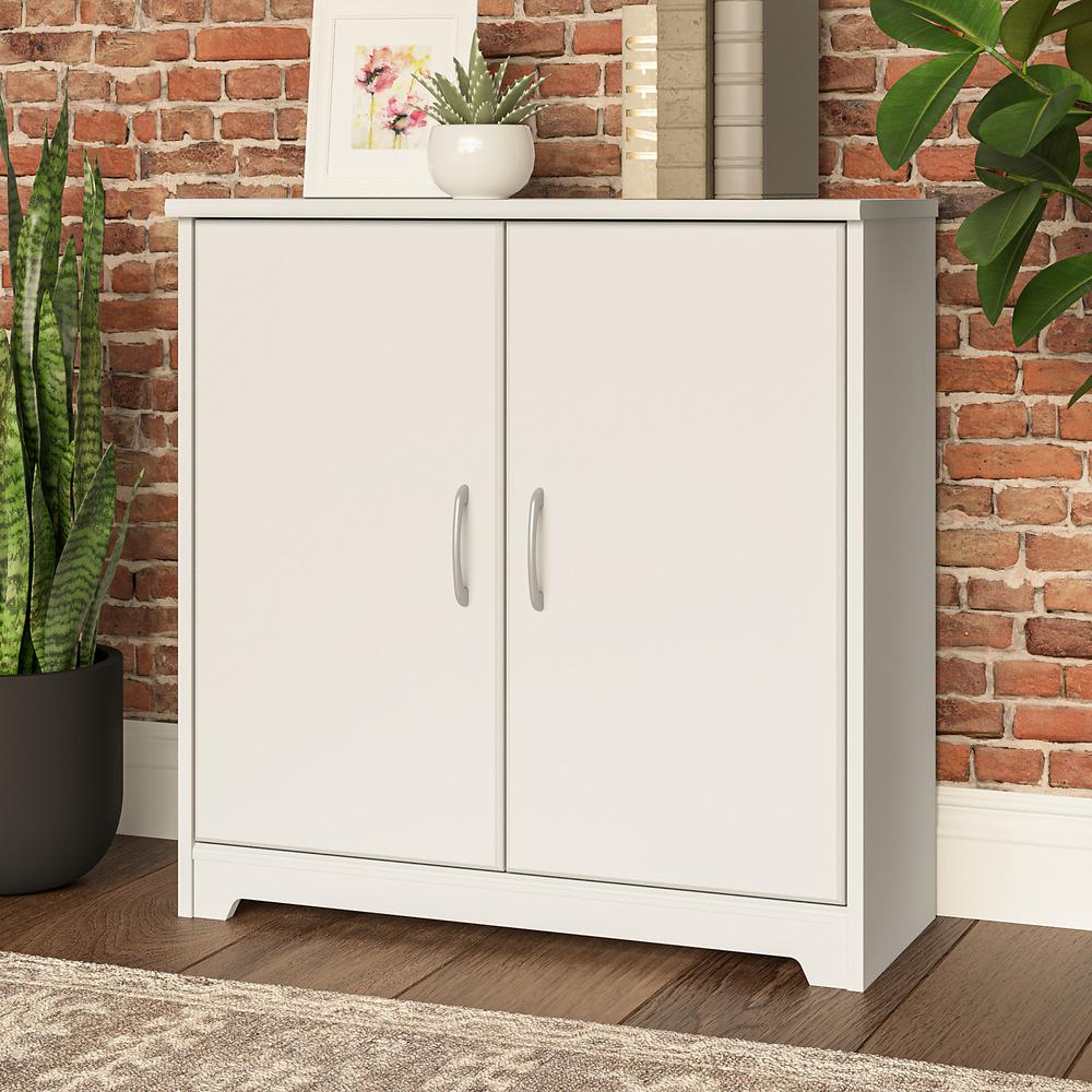 Bush Furniture Cabot Small Storage Cabinet with Doors, White. Picture 5