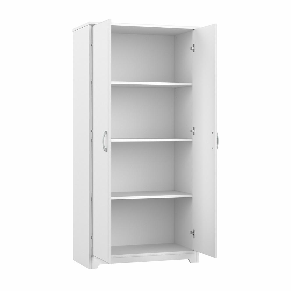 Bush Furniture Cabot Tall Storage Cabinet with Doors, White. Picture 12