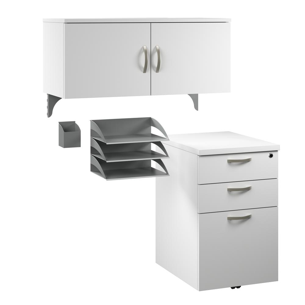 Cubicle Storage with Cabinet, Drawers, Paper Tray, and Pencil Holder. Picture 1