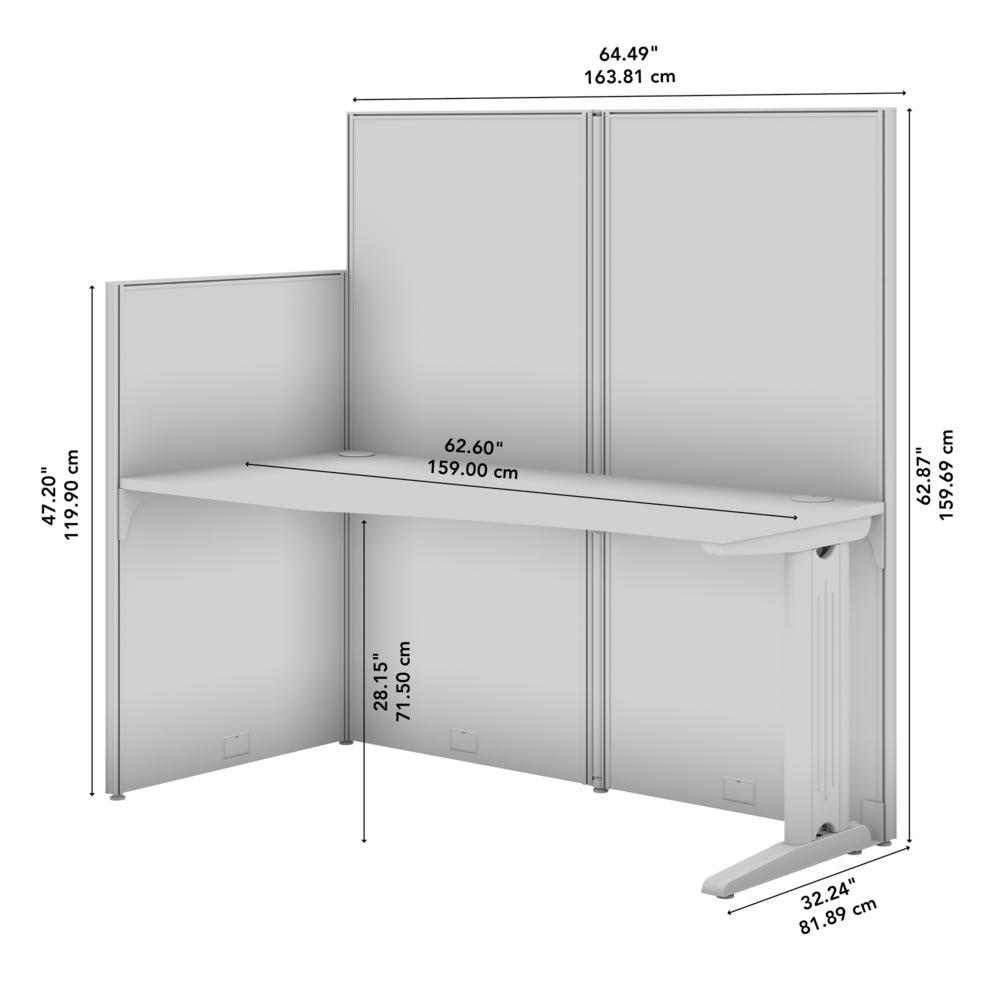 65W x 33D Straight Cubicle Desk in Pure White. Picture 5