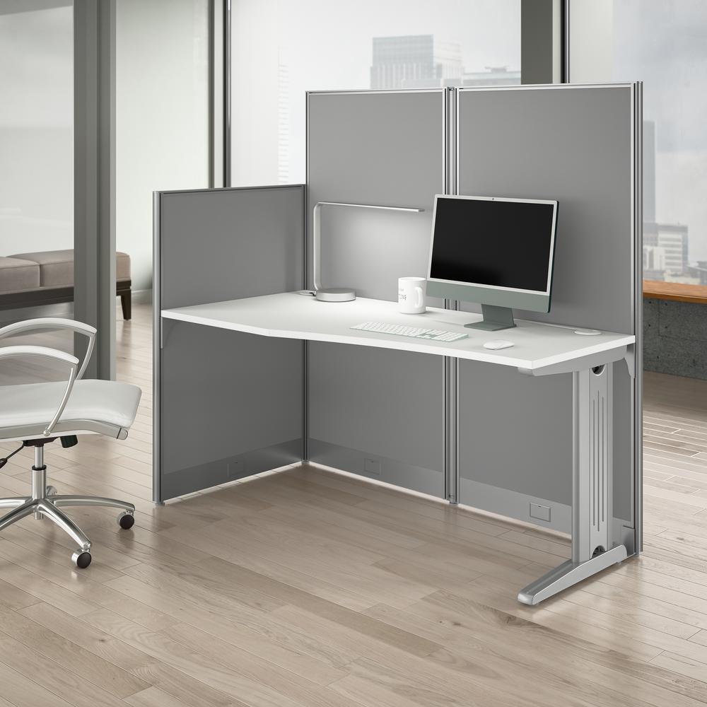 65W x 33D Straight Cubicle Desk in Pure White. Picture 7