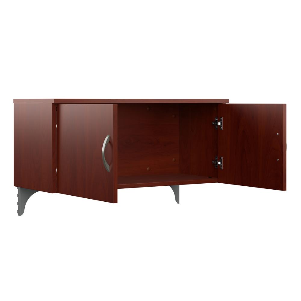 Bush Business Furniture Office in an Hour 65W x 65D L Shaped Cubicle Workstation with Storage, Hansen Cherry. Picture 4