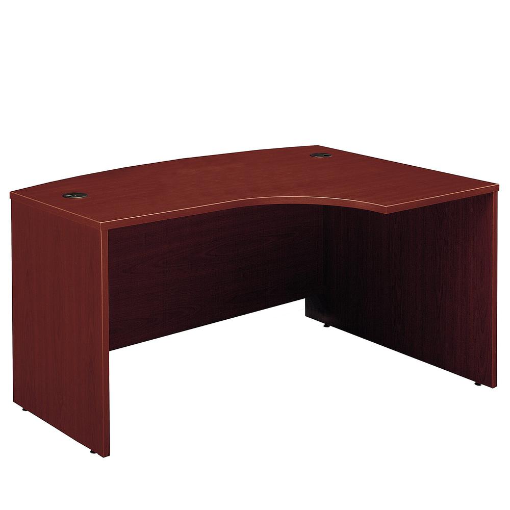 Bush Business Furniture Series C 60W x 43D Right Handed L Bow Desk, Mahogany. Picture 1