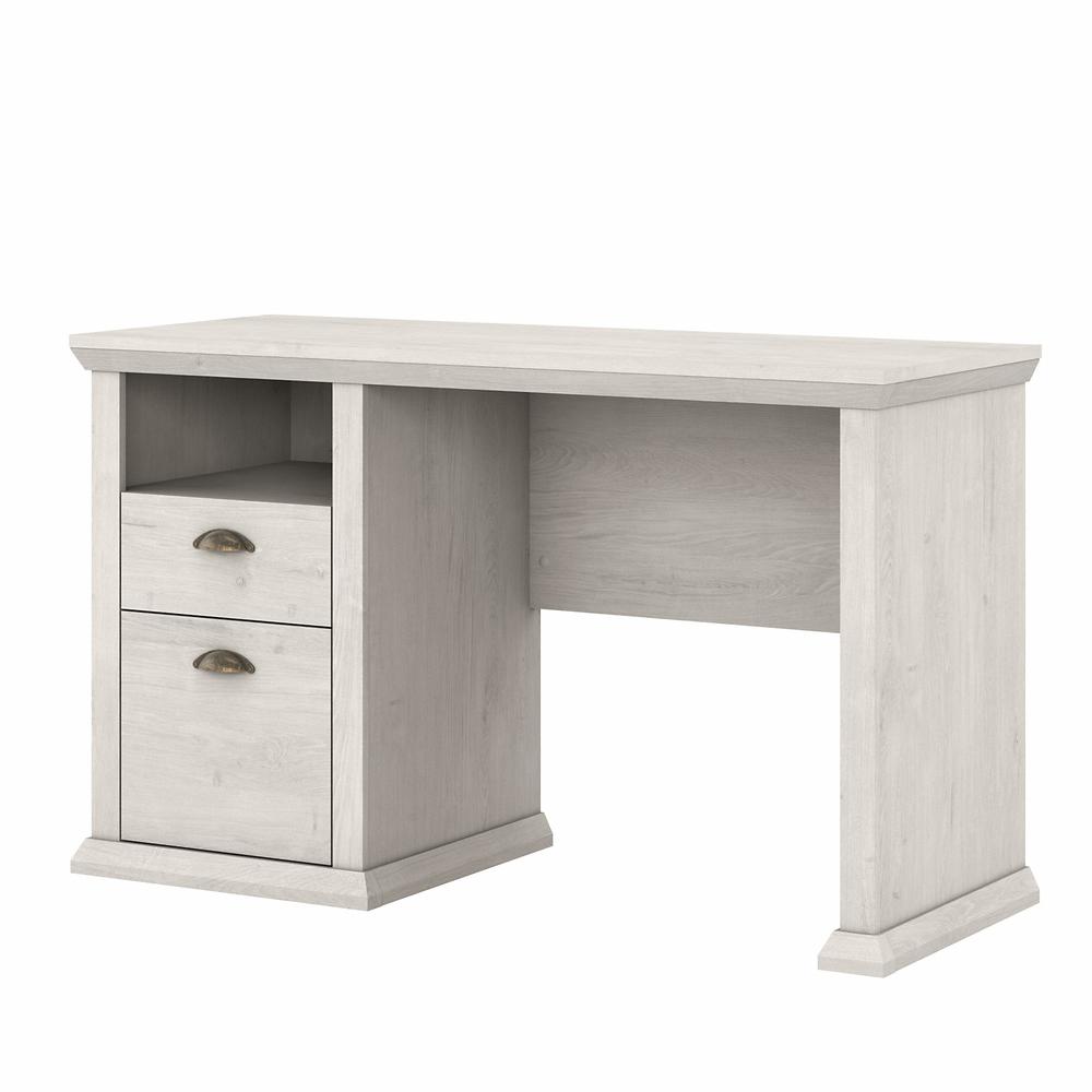 Bush Furniture Yorktown 50W Home Office Desk with Storage, Linen White Oak. Picture 1