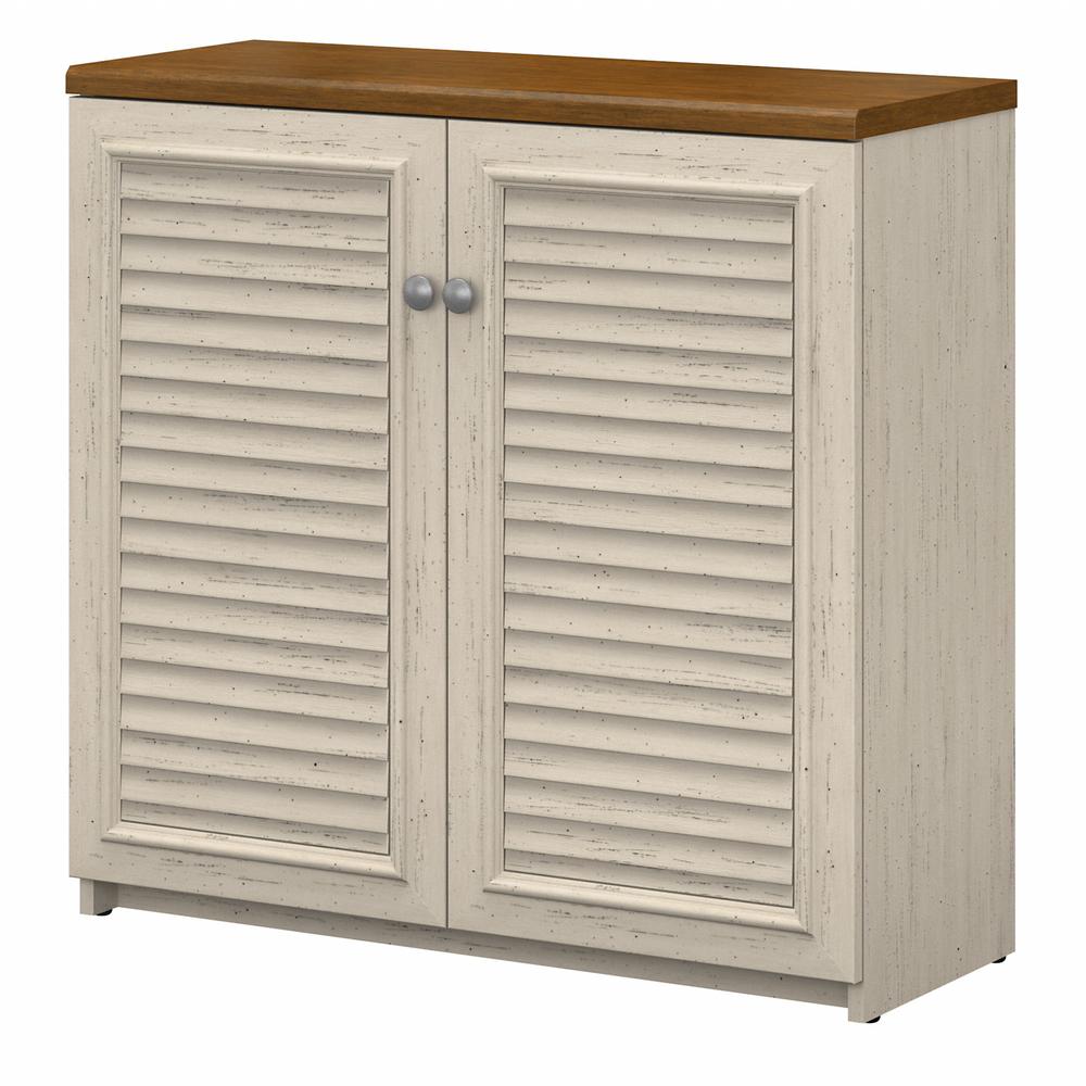 Bush Furniture Fairview Small Storage Cabinet with Doors and Shelves. Picture 1