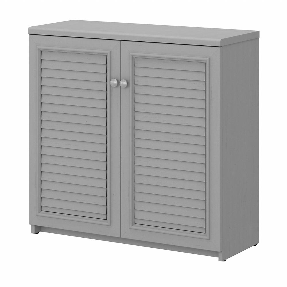 Bush Furniture Fairview Small Storage Cabinet with Doors and Shelves, Cape Cod Gray. Picture 1