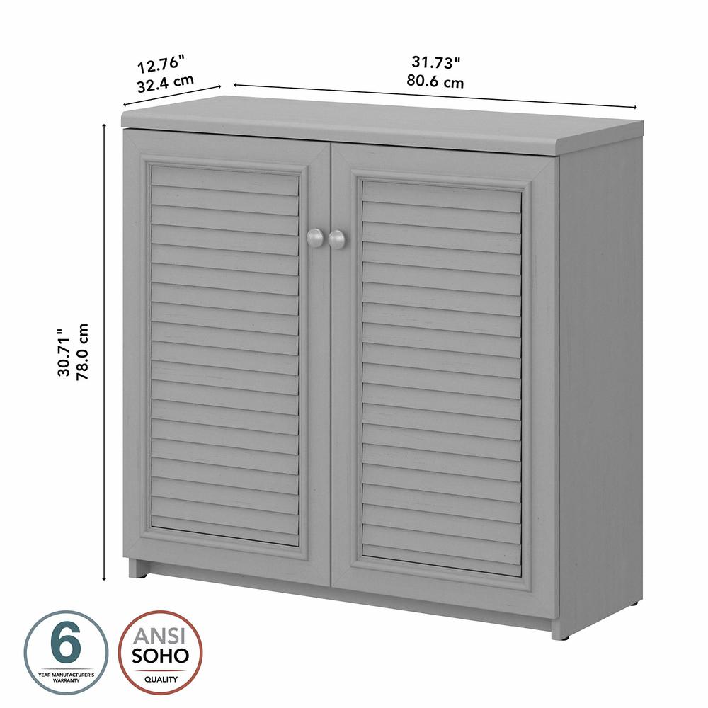 Bush Furniture Fairview Small Storage Cabinet with Doors and Shelves, Cape Cod Gray. Picture 5
