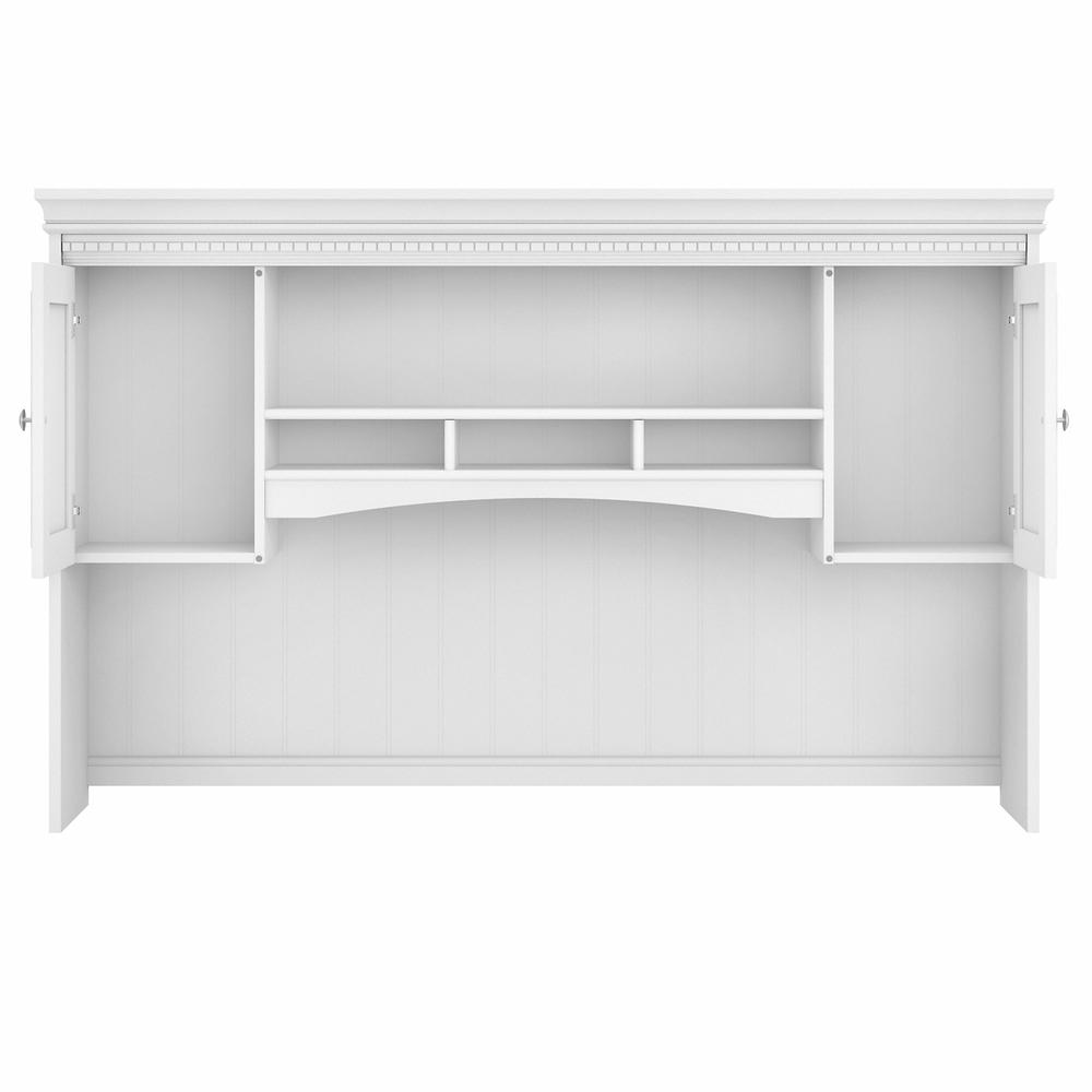 Bush Furniture Fairview 60W Hutch for L Shaped Desk, Shiplap Gray/Pure White. Picture 6