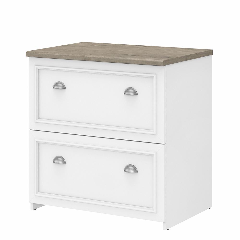 Bush Furniture Fairview 2 Drawer Lateral File Cabinet, Shiplap Gray/Pure White. Picture 1